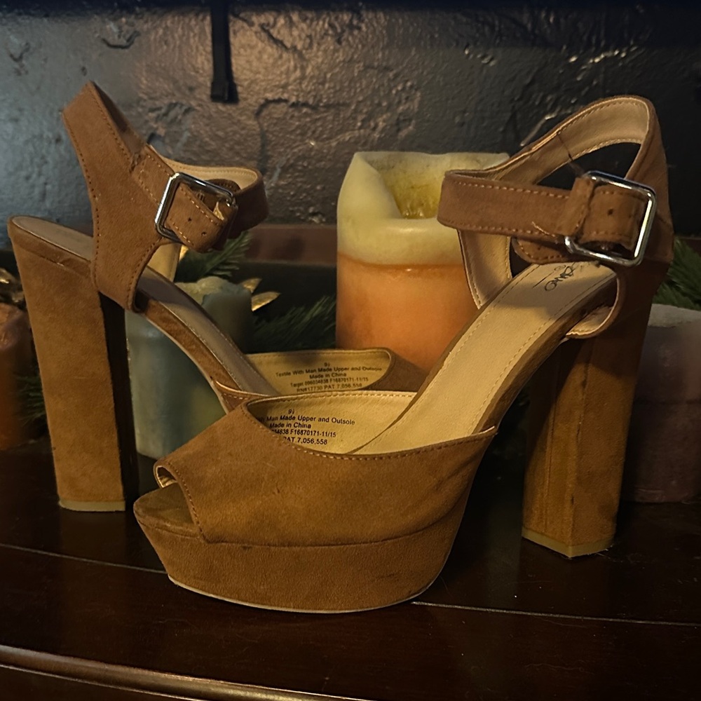 Mossimo Supply Co. Tan Suede Platform Heels